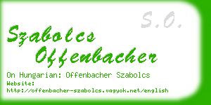 szabolcs offenbacher business card